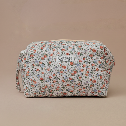 Trousse  de toilette XL 100 % coton  : Patch bleu