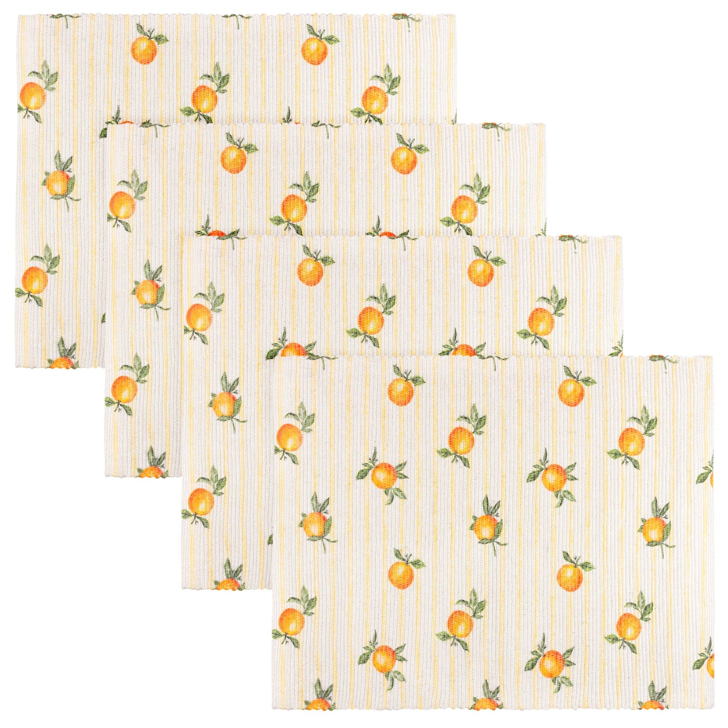 Fruits Oranges Lot de 4 Sets de Table Intérieur/Extérieur Jaune: Yellow / 36 x 46cm