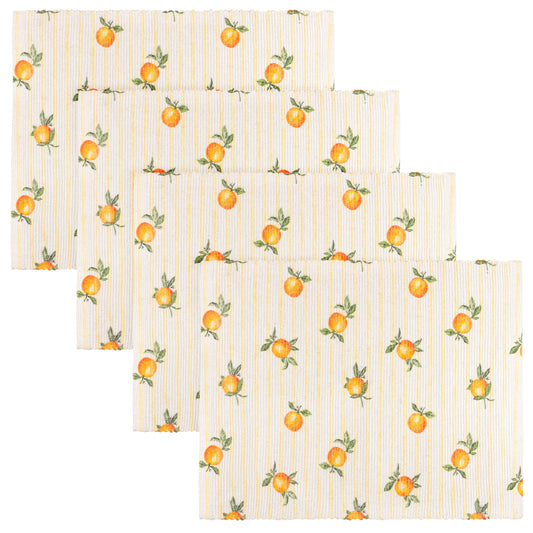 Fruits Oranges Lot de 4 Sets de Table Intérieur/Extérieur Jaune: Yellow / 36 x 46cm