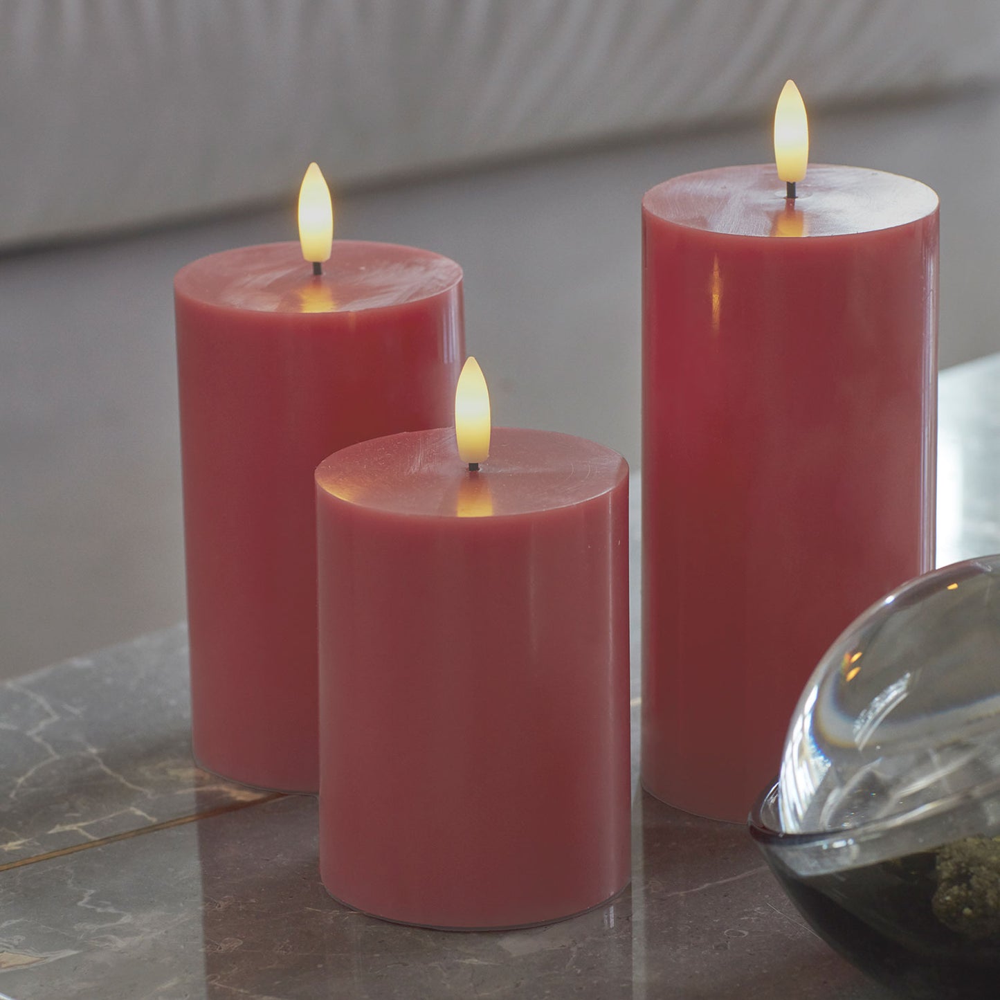 Bougie Led à piles - Sille - Rose