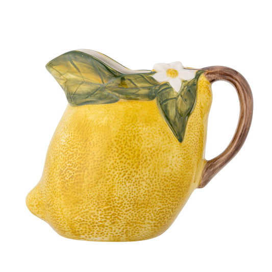 Pichet jaune citron barbotine