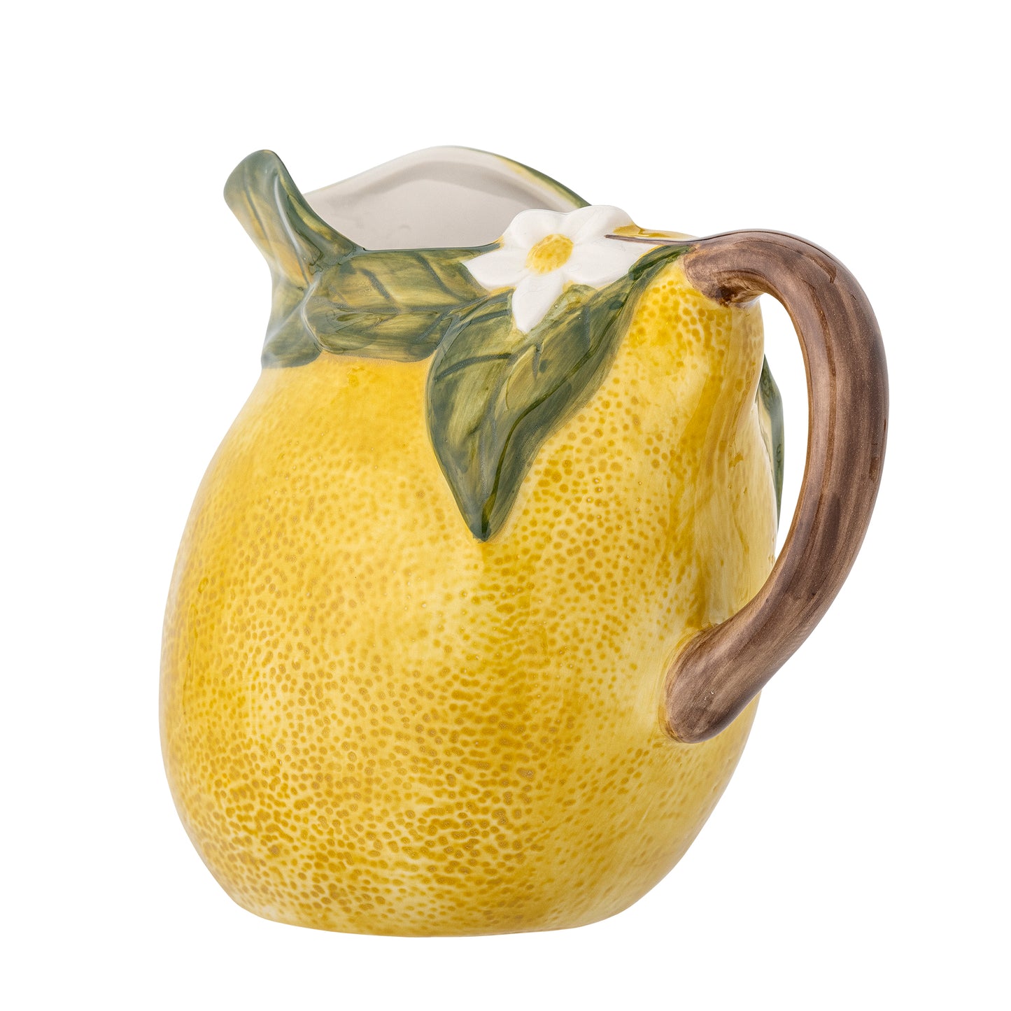 Pichet jaune citron barbotine