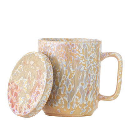 Tasse Yuma avec couvercle et passoire à thé, Naturel, Grès