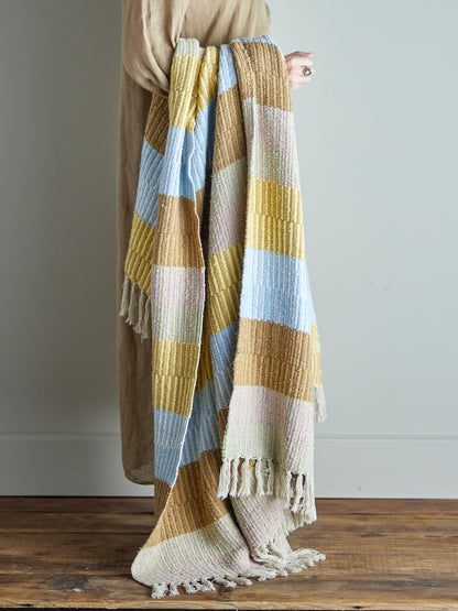 Isnel Plaid, Crème, Coton recyclé