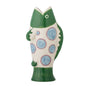 Vase Poisson vert, Multicolore, Grès