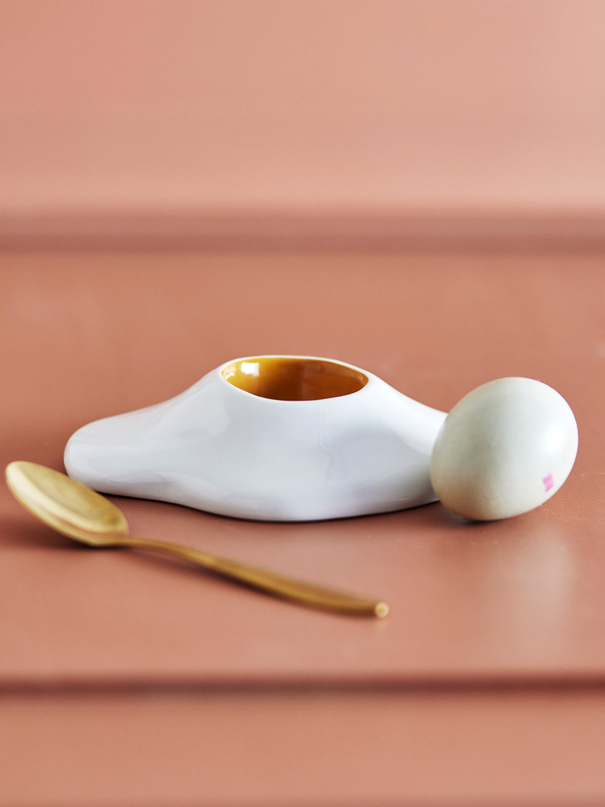 Coquetier Eggert, Blanc, Grès