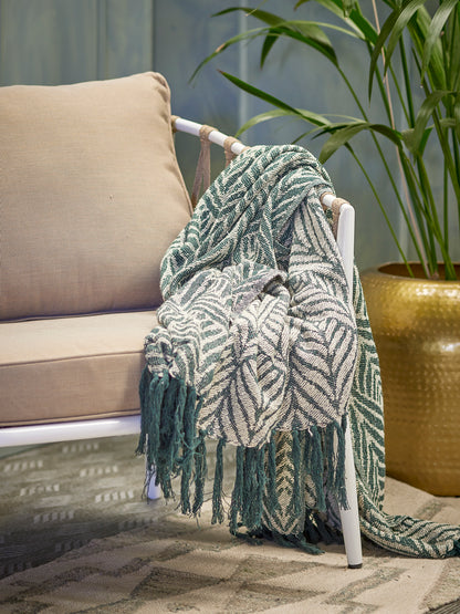 Ugento Plaid, Verte, Coton recyclé