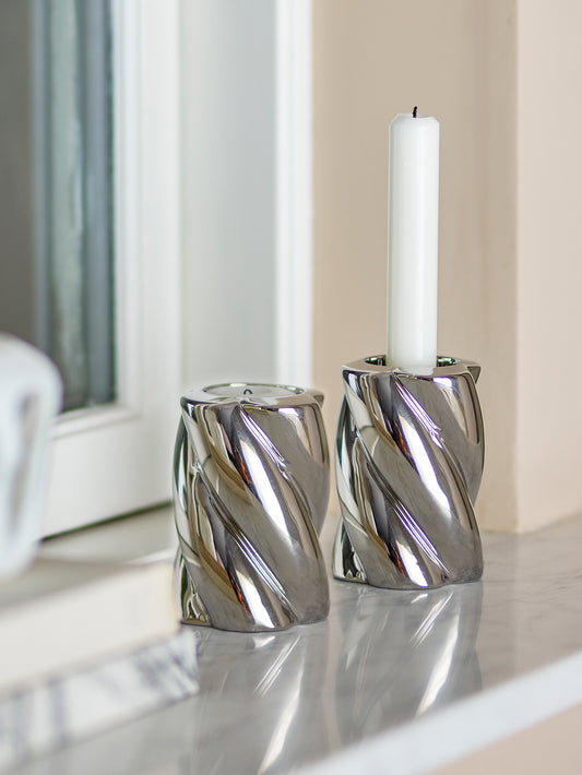 Silvia Bougeoir, Argent, Grès, lot de 2