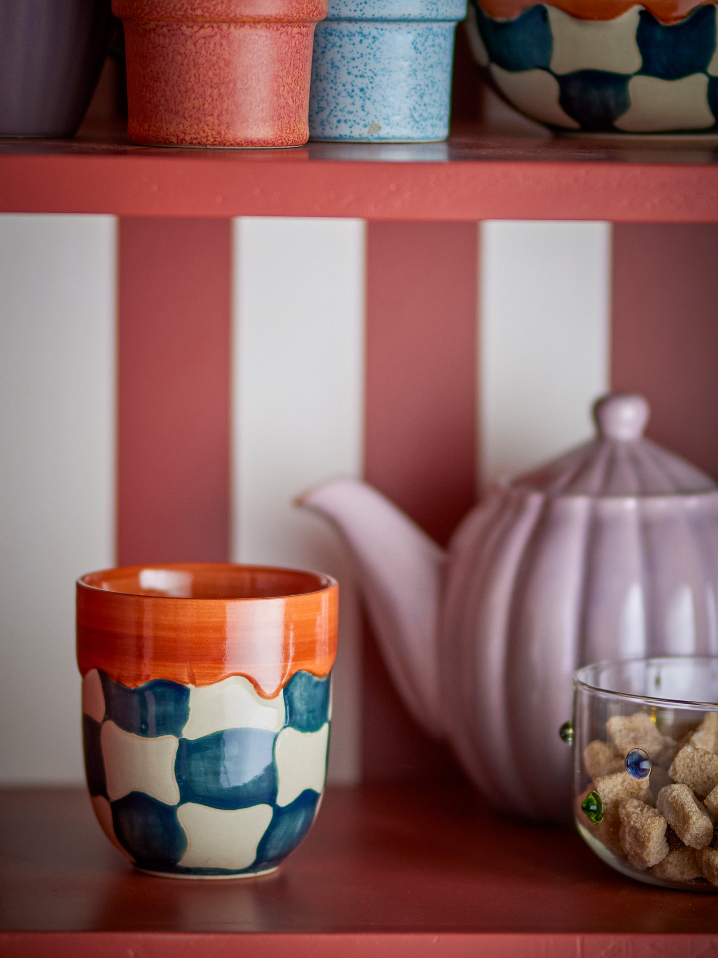 Tasse Check, Multicolore, Grès