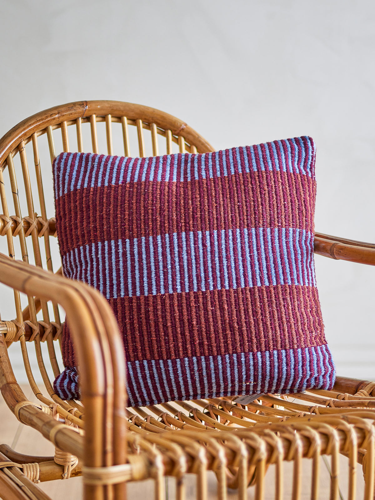 Isnel Coussin, Bordeaux/Bleu, Coton recyclé