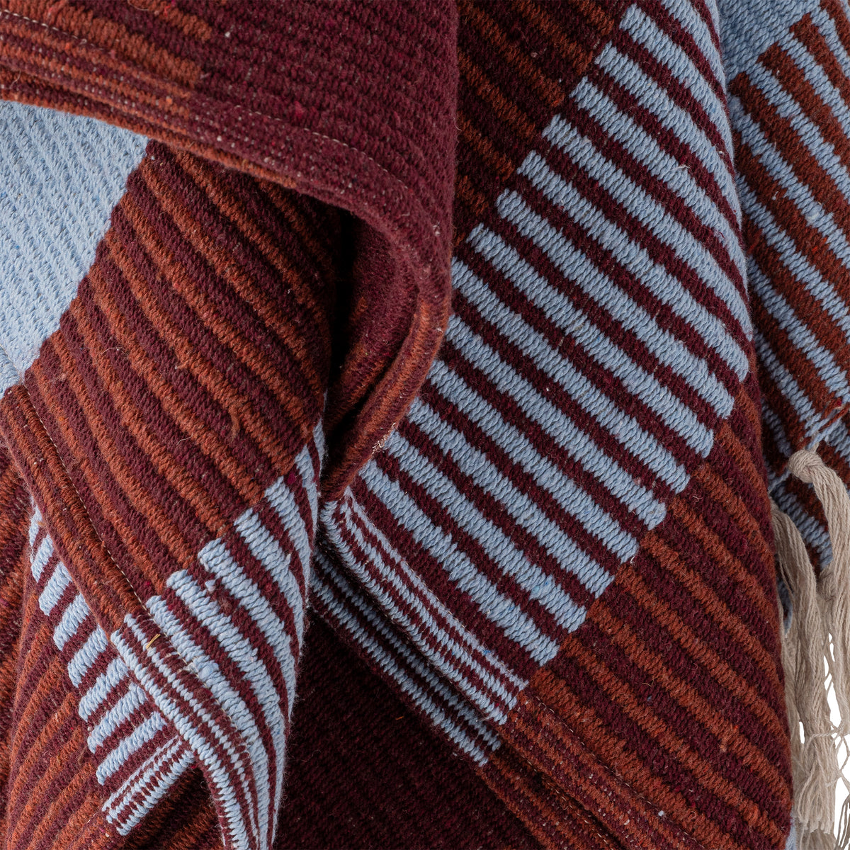 Plaid Isnel, Bordeaux, Coton recyclé
