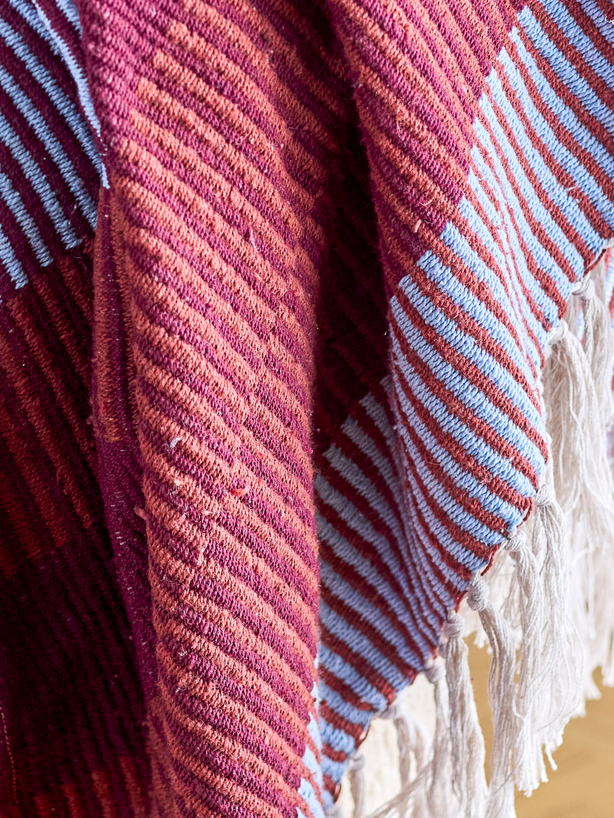 Plaid Isnel, Bordeaux, Coton recyclé