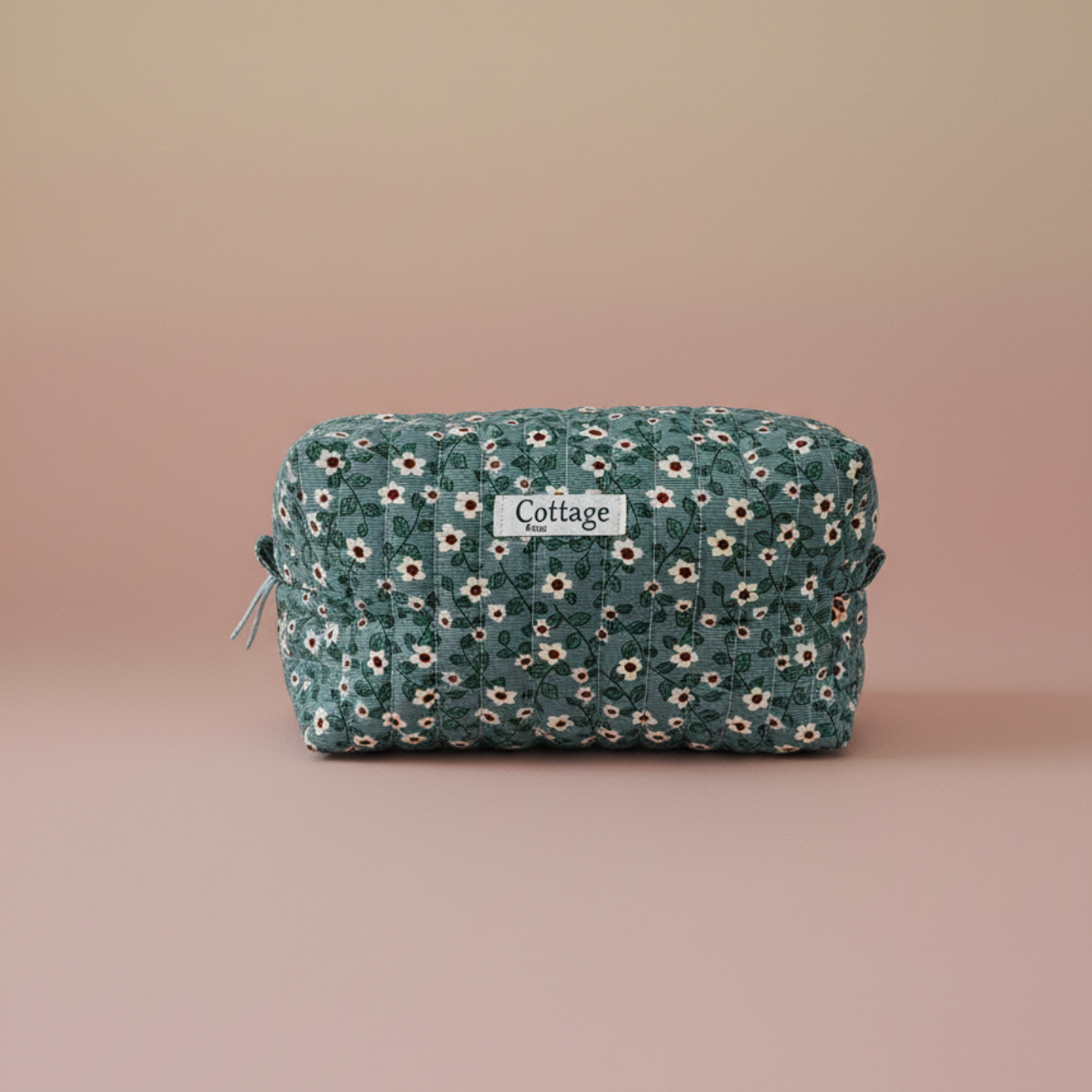 Trousse  de toilette XL 100 % coton  : Patch bleu