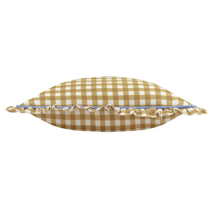 Coussin passepoil réversible Maude Gingham doré