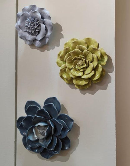 DÉCO MURALE FLEUR CÉRAMIQUE 17,5cm