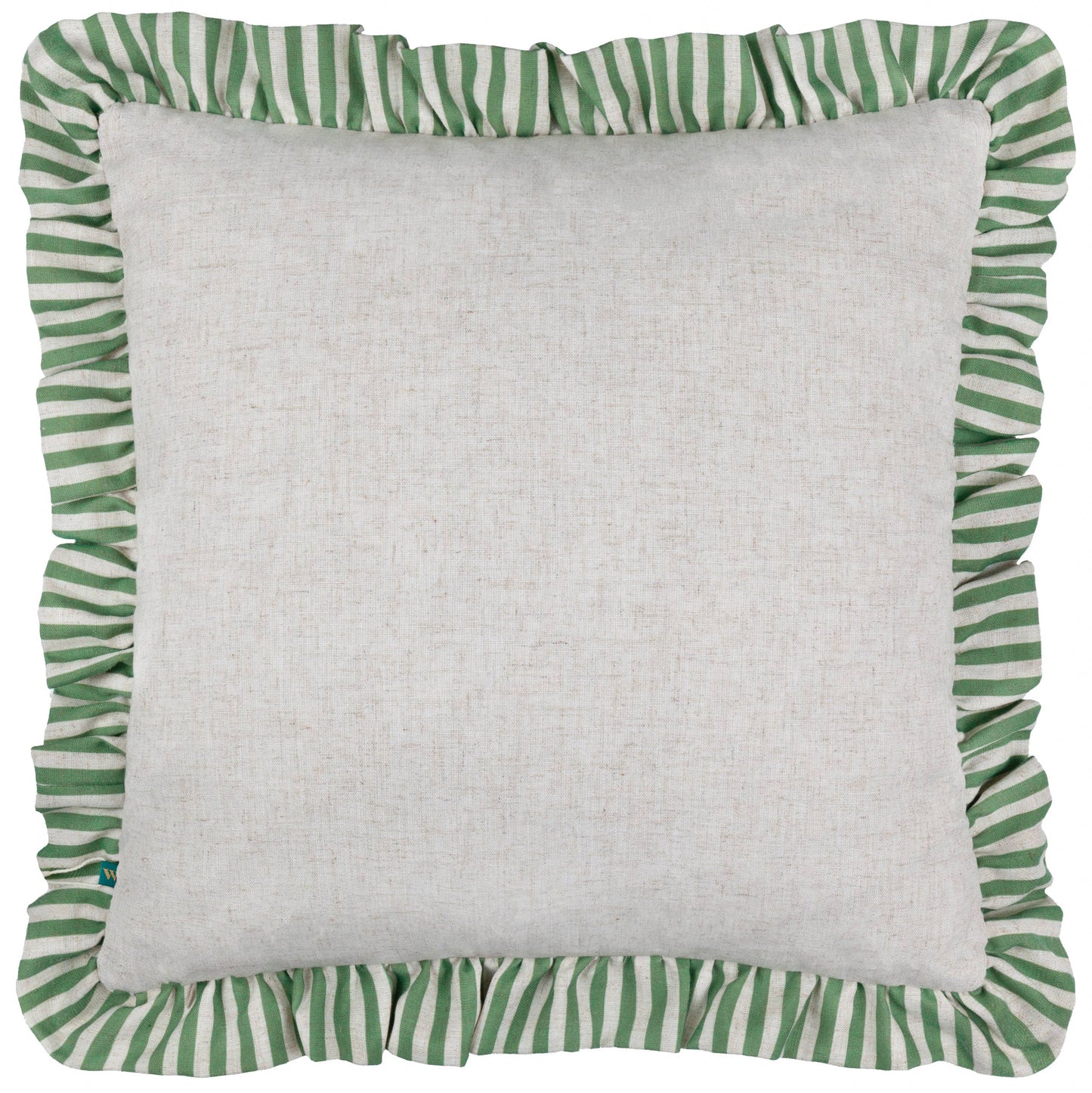 Coussin à volants imprimé léopard Okara et figue pêche/vert: Pèche/Vert / Garni en polyester / 50 x 50 cm