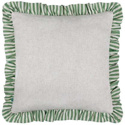 Coussin à volants imprimé léopard Okara et figue pêche/vert: Pèche/Vert / Garni en polyester / 50 x 50 cm