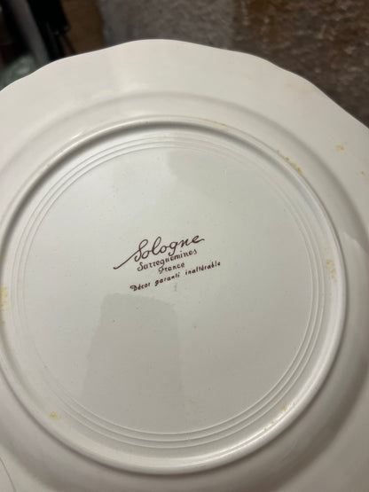 Assiettes plates vintage Sologne - Bécasse