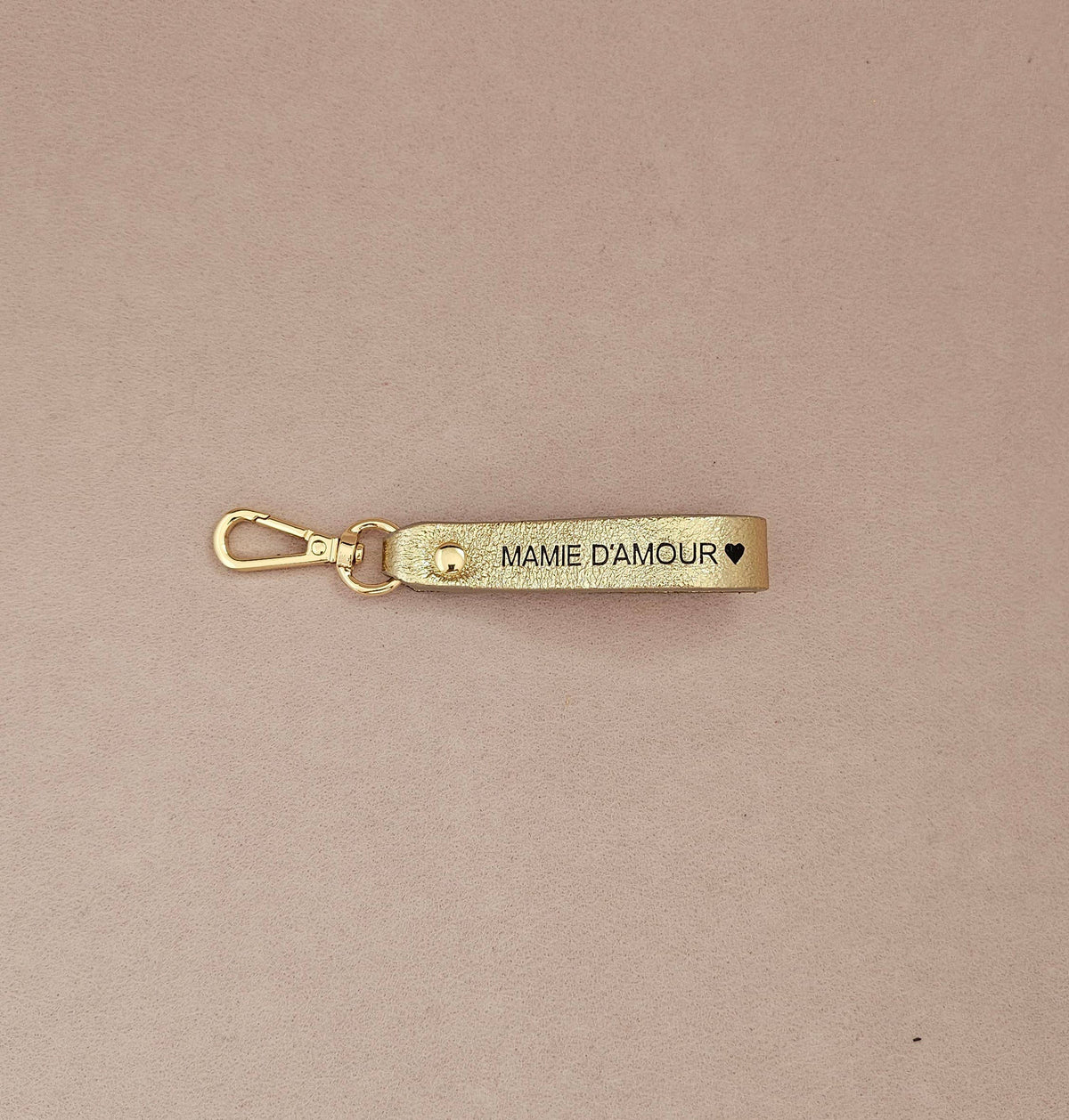 Porte-Clé Cuir - papy mamie d'amour : Champagne