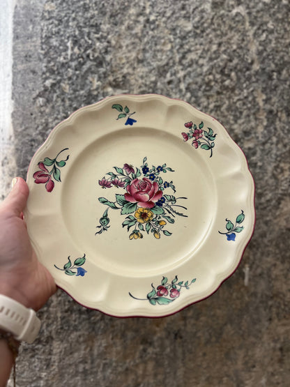 Assiettes vintage plate - Luneville - Pivoine