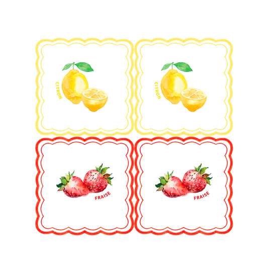 Serviette papier fraise citron x20