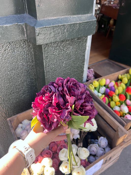 Bouquets pivoine hortensia en tissus