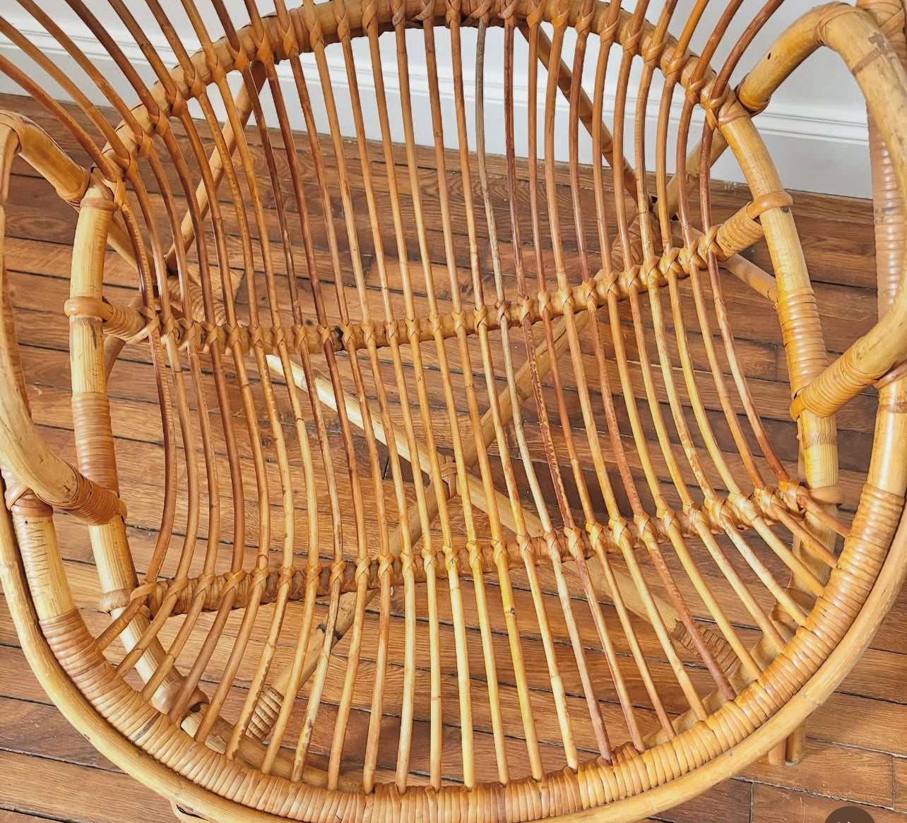 Fauteuil en rotin vintage