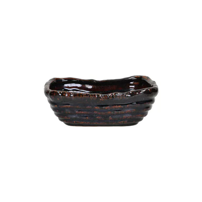 Corbeille à pain Panea - grès - L 20 x W 15 x H 7 cm - ambre foncé