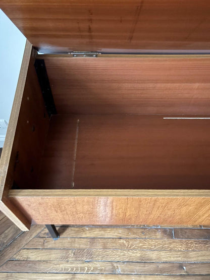 Console vintage en bois et métal