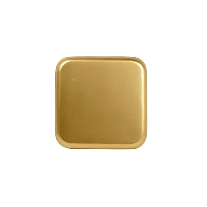 Plateau métal émaillé Zellige bleu 16x16, bordure dorée