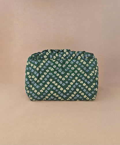 Trousse maquillage froufrou 100 % coton  : Point bleu SANS LOGO