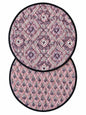 Sets de table ronds reversibles coton matelassé Block Print: Violet