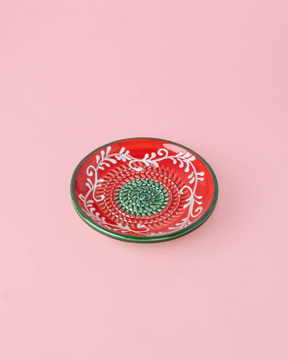 Plaque râpe-ail en céramique / Petite Alcazaba rouge: CON PACKAGING