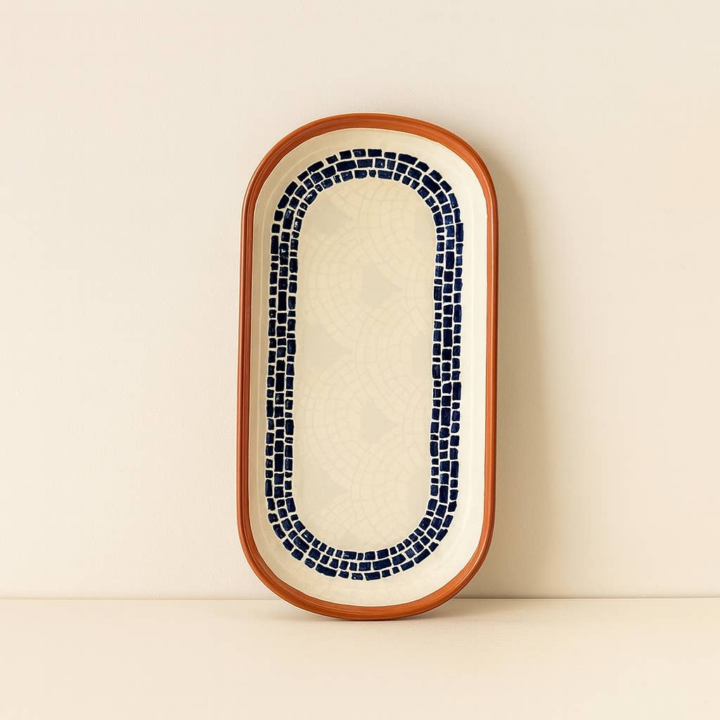 Plat ovale 30cm en faïence blanc AMATXI