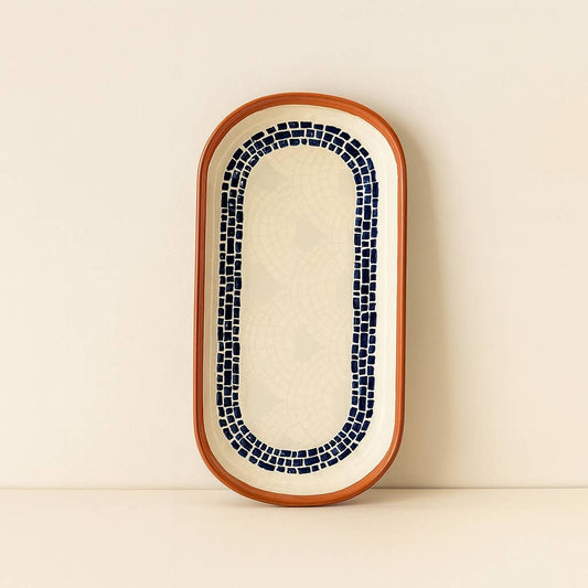 Plat ovale 30cm en faïence blanc AMATXI