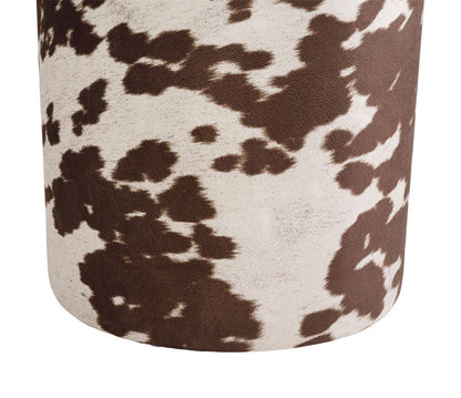 TABOURET COFFRE FELIEN BRUN+ECRU D38XH43CM