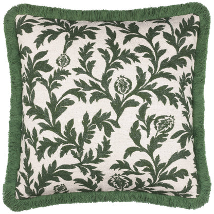 Coussin Jacquard Hedera Vert: Vert / Garni en polyester / 45 x 45 cm