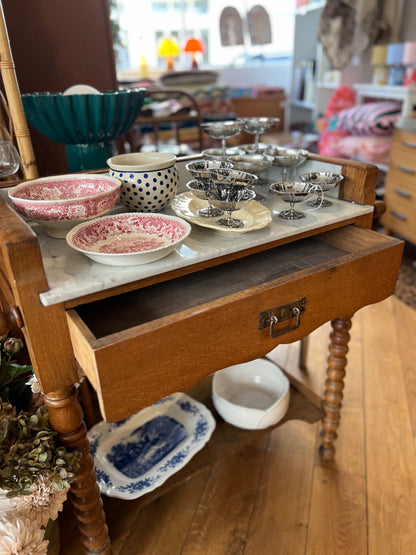 Meuble bois et marbre vintage
