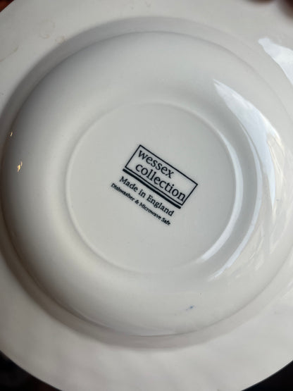 Assiettes creuses anglaises bleues
