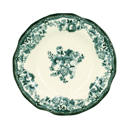 Assiette creuse 22cm en porcelaine verte FAUSTINE