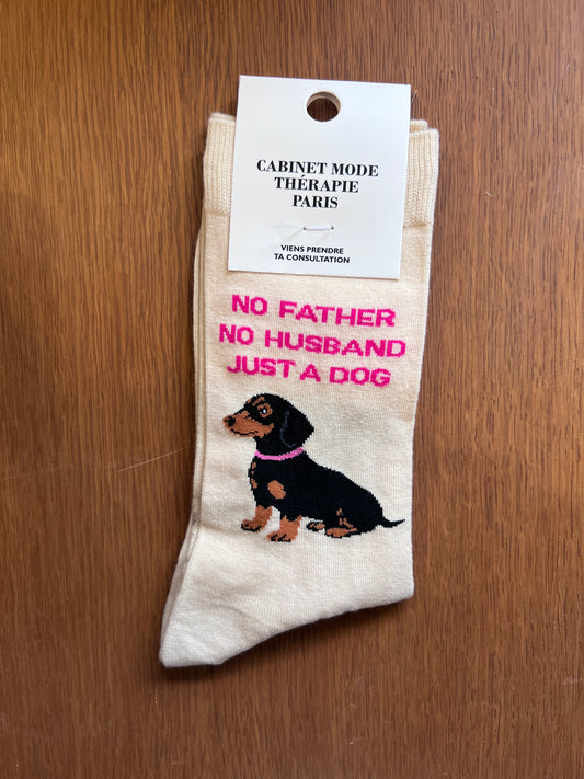 Chaussette No Father No Husband Just a dog