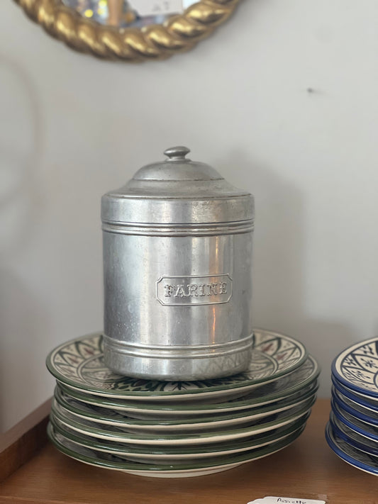 Boîte inox vintage farine