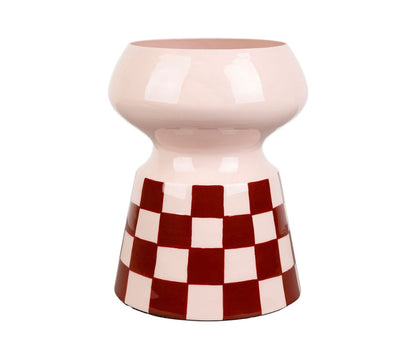VASE ARTY FUN ROSE+BORDEAUX D14XH18.5CM