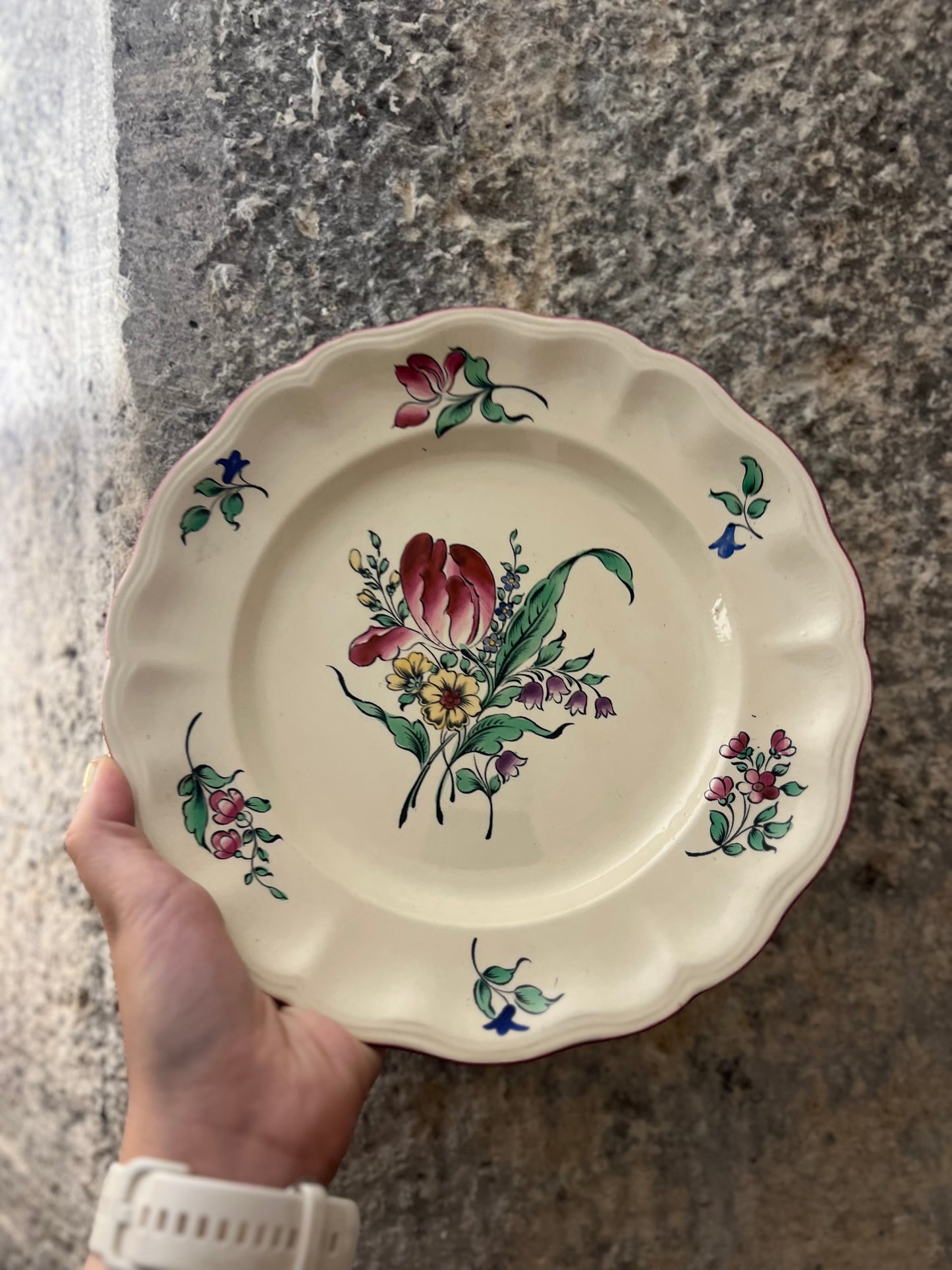 Assiettes vintage plate - Luneville - Tulipe