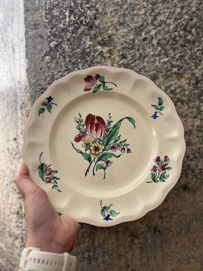 Assiettes vintage plate - Luneville - Tulipe
