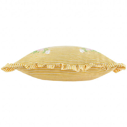 Coussin à Volants Brodé Martha Jaune