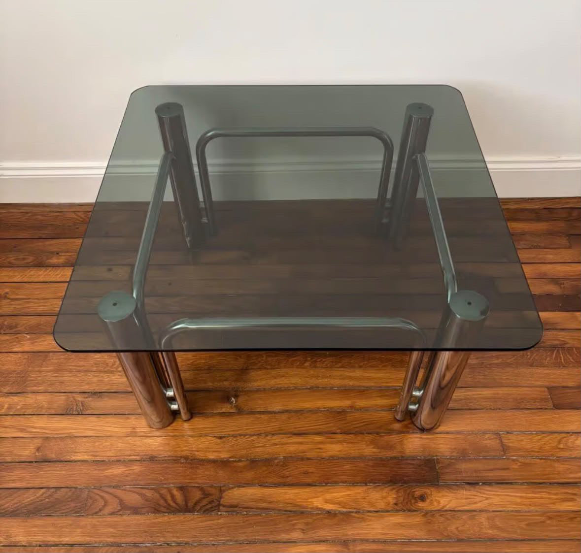 Table basse vintage chromé