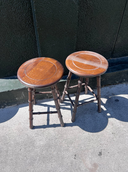 Tabouret pieds bambou vintage