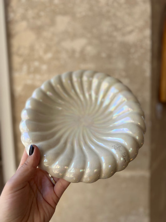 Plat fleur céramique vintage
