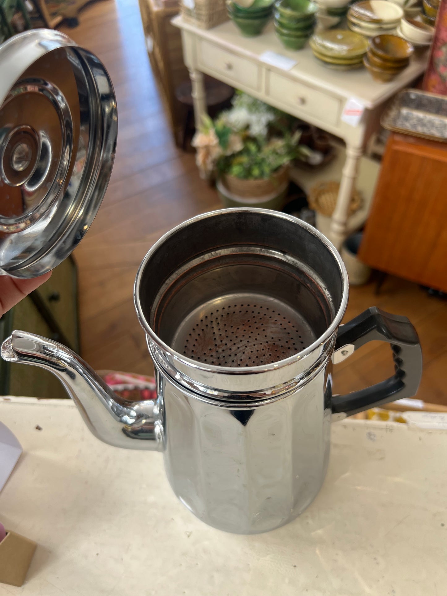 Cafetière inox vintage